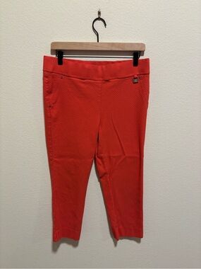 Rafaella Comfort Coral Hex Textured Cropped Yoga Workout Pants